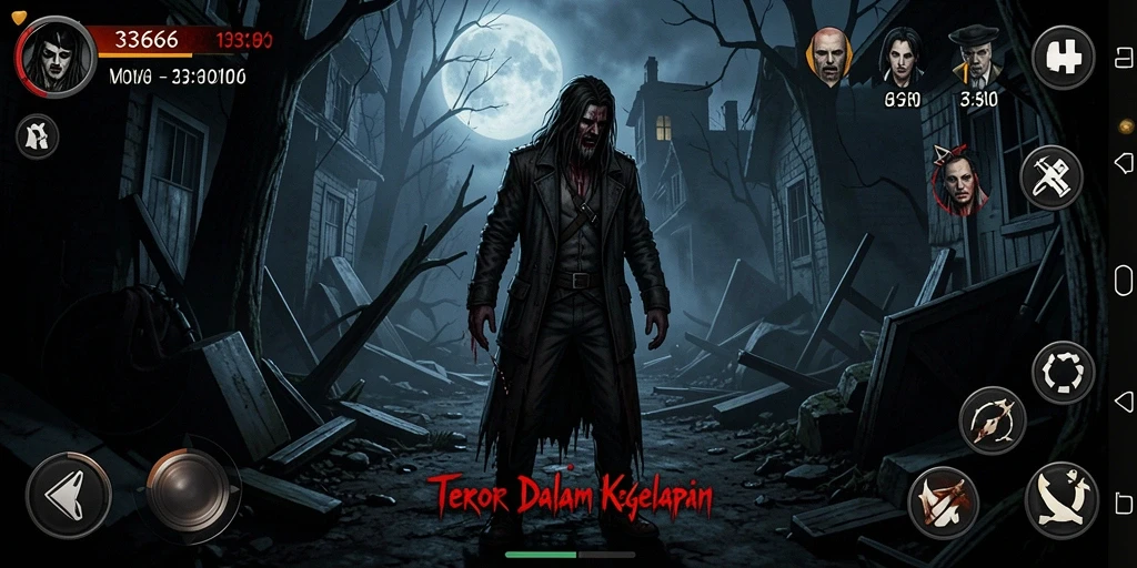 Gameplay mengerikan di dalam 333666 dengan nuansa horor yang kuat.
