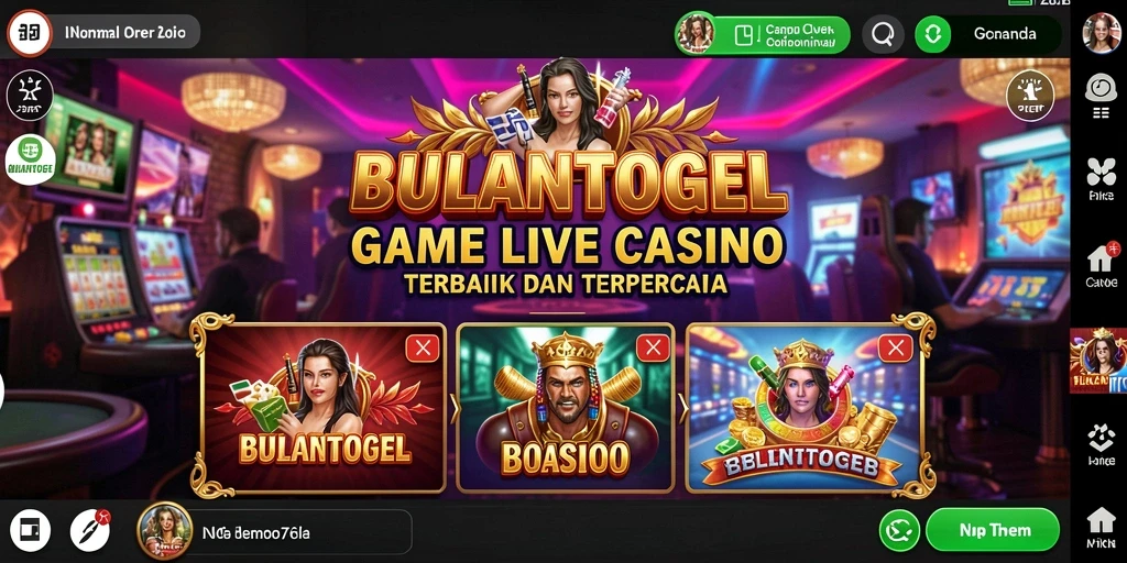 Screenshot gameplay langsung dari BULANTOGEL yang menampilkan dealer dan pemain.