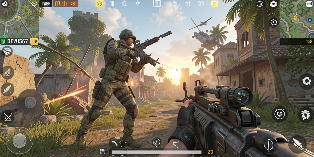 Tampilan aksi mendebarkan dalam gameplay DEWI567