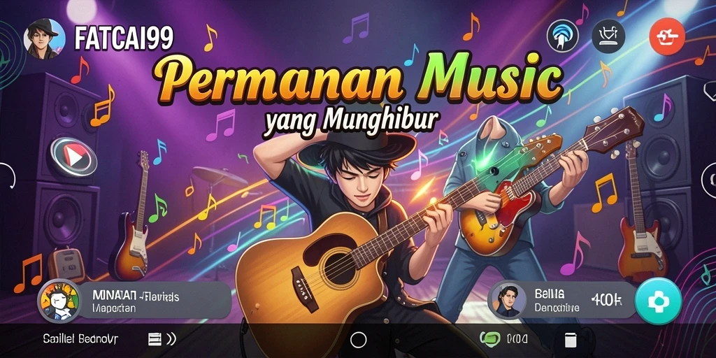 Tampilan permainan <strong>FATCAI99</strong> saat Anda memainkan lagu favorit.
