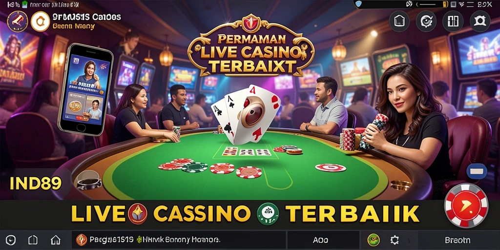 Tampilan gameplay menarik dari IND89 yang menghadirkan suasana Live Casino.
