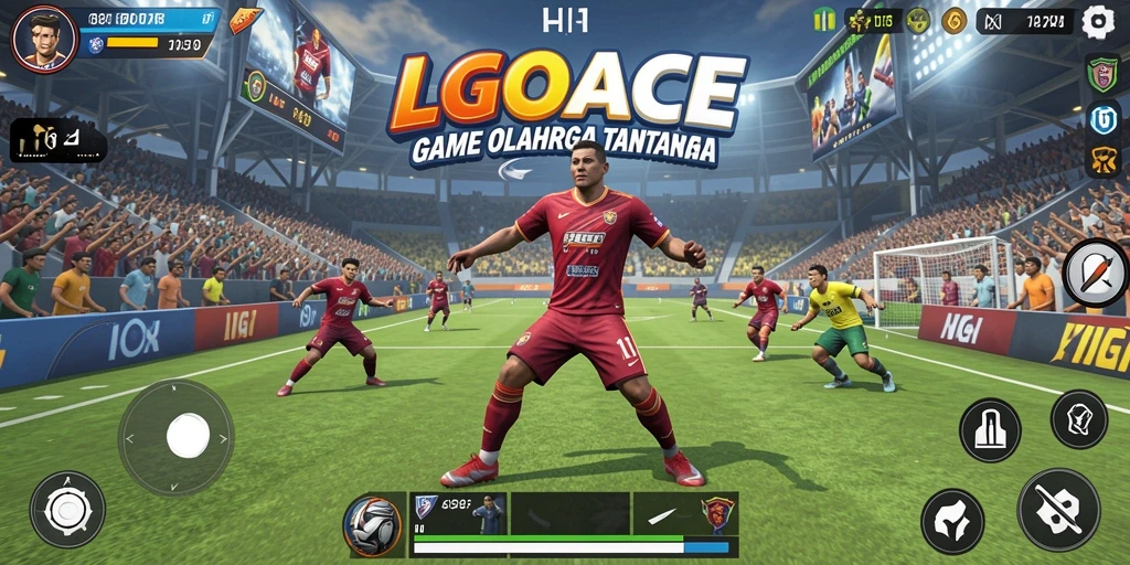 Tampilan gameplay dinamis LGOACE dengan aksi olahraga yang seru.