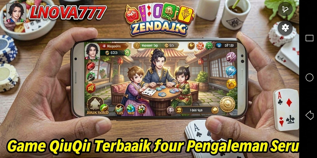 Tampilan gameplay QiuQiu yang seru dan interaktif.
