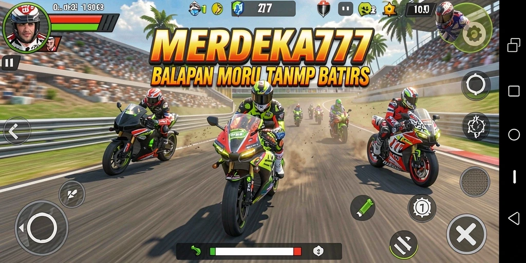Gameplay seru balapan motor di MERDEKA777.