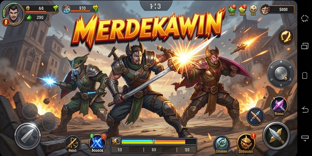 Screenshot gameplay seru dari MERDEKAWIN dengan aksi mendebarkan.