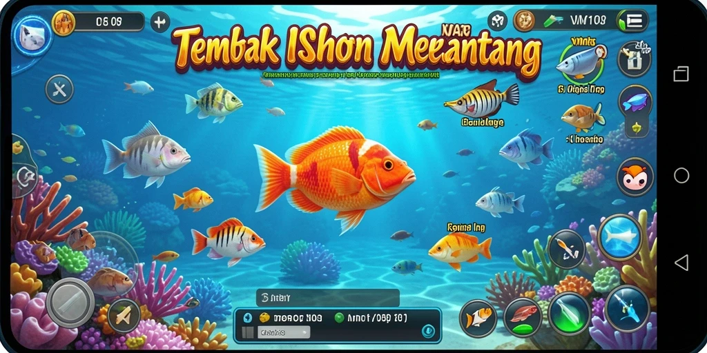 Tampilan gameplay Tembak Ikan yang seru dan penuh warna.